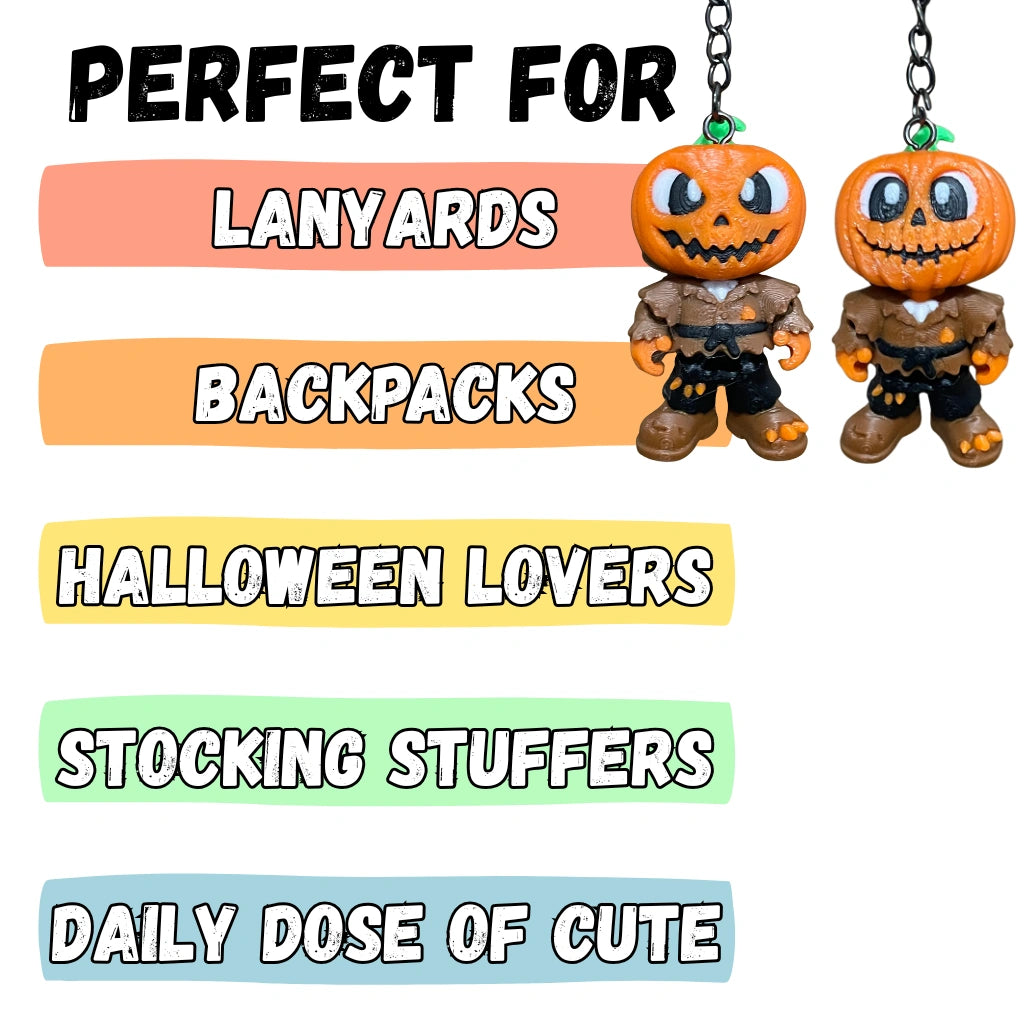 Halloween Pumpkin Scarecrow Figure/Keychain