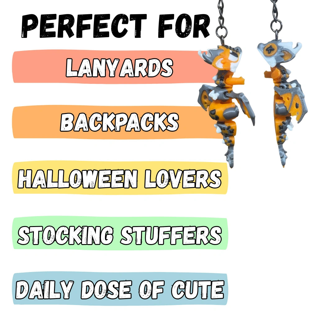 Halloween Patchwork Dragon Figure/Keychain