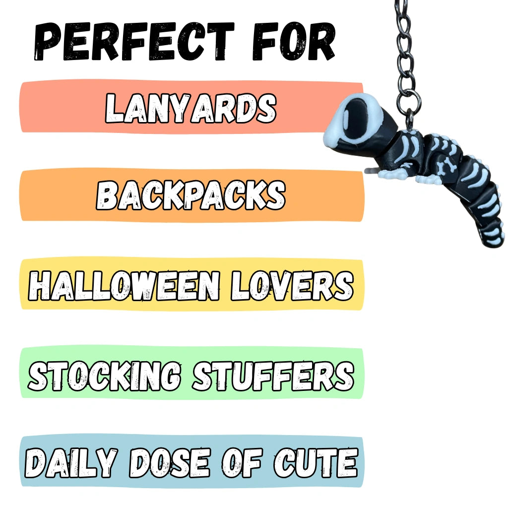 Halloween Skeleton Gecko Figure/Keychain